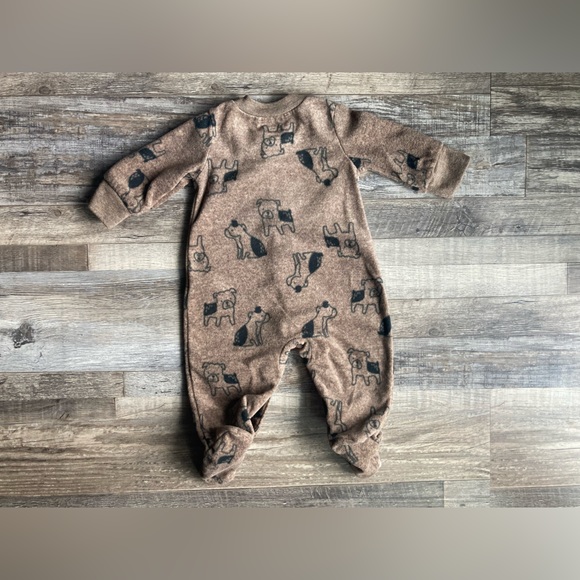 Carters Newborn Brown Dog Baby Footie Sleeper - Picture 5 of 5